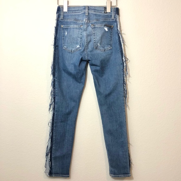 \7 FAM\• Distressed Side Stripe Jeans - Picture 8 of 16